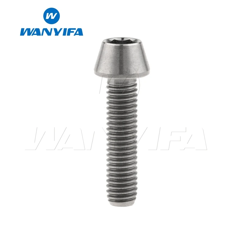 M5x20 Titanium Wanyifa M5x9 15, 16, 18, 20, 25 30 35, 40 45 50 55 60 мм шестигранный ключ конической головкой Винт с титановым болтом для Велосипедный вынос руля - Цвет: M5x20 Titanium
