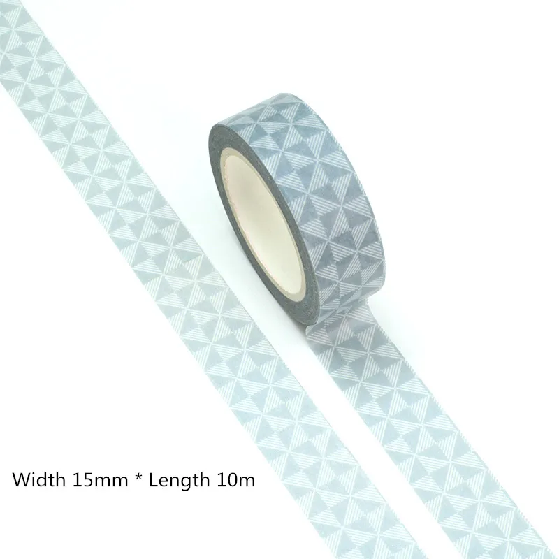 

New 10pcs/lot 15mm*10m Triangle Lattice Grid Decorative Washi Tape Scrapbooking Masking Tape Office designer mask washi tape