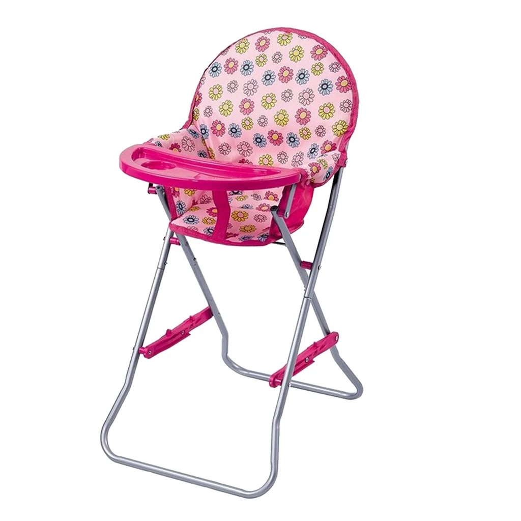 

Reborn Doll Baby Toddler Furniture Playset - ABS Foldable Dining Chair Pink