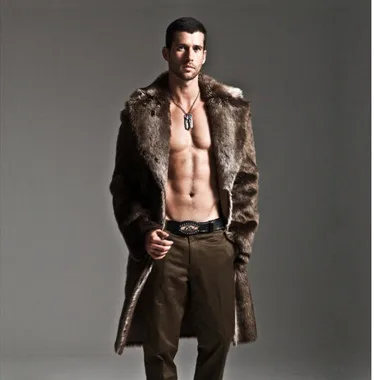 2020 зимнее меховое пальто Мужское из искусственного меха длинная стильная