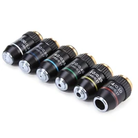 195 black achromatic objective 4x 10x 20x 40x 60x 100x high quality microscope objective lens rms 20 2mm objective parts