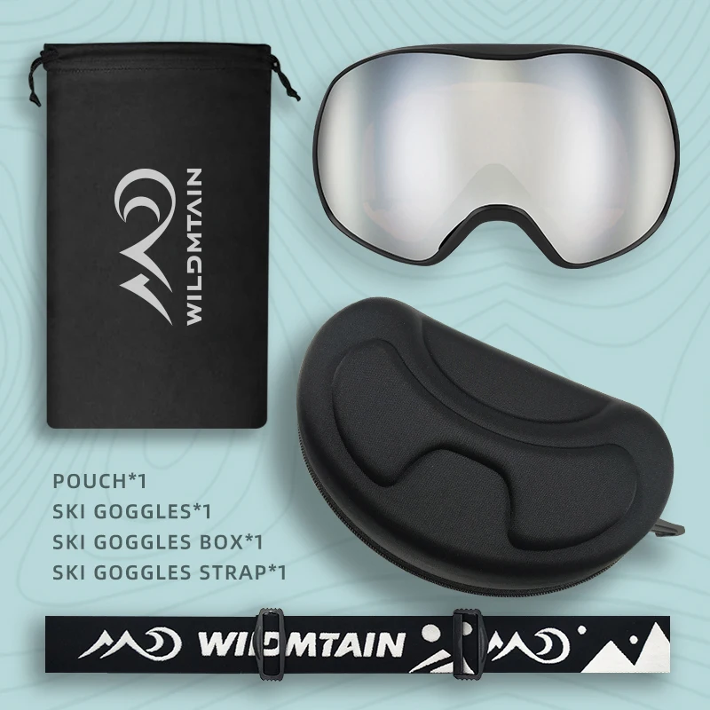 WILDMTAIN очки горнолыжные, зимние противотуманные очки, двухслойные лыжные очки, УФ-защита, для спорта на открытом воздухе, молодежные мужские и женские лыжные очки