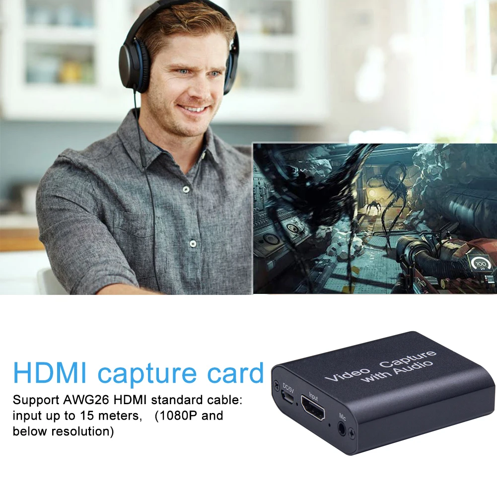 Карта видеозахвата к USB 2 0 1080P HD-рекордер коробка для записи игр Видеокамера