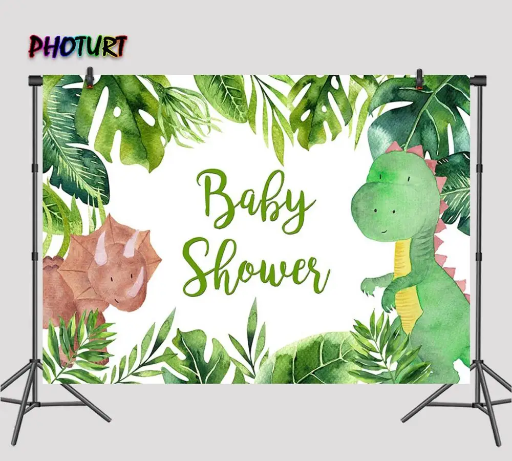 PHOTURT DIY дикий один динозавр фон для фотосъемки детский душ день рождения зеленый
