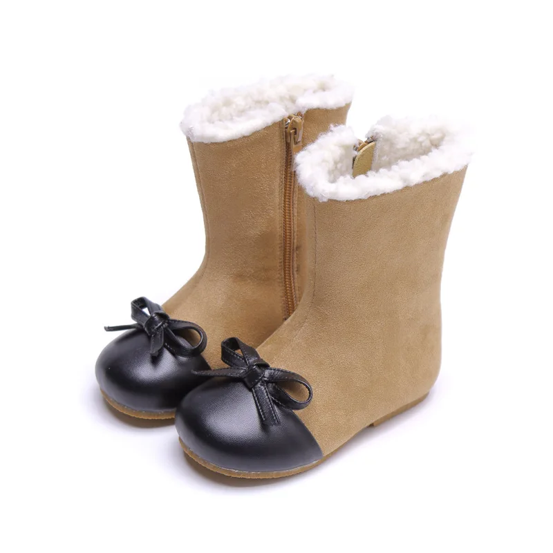 Ботинки для девочек зимняя обувь принцессы детские зимние ботинки с бантом