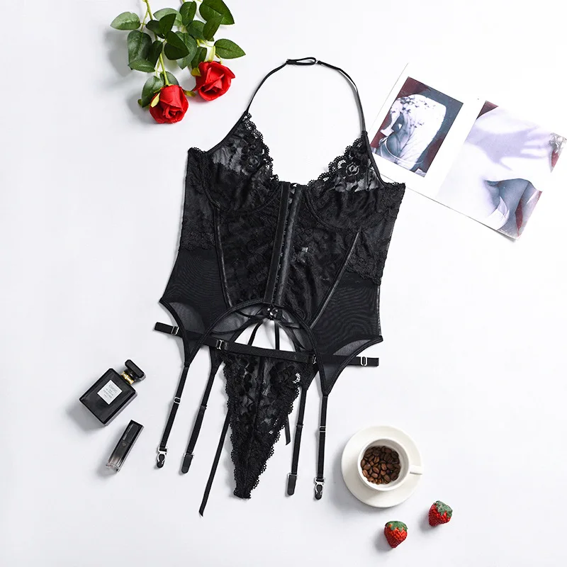 Echonight Corset Waist Trainer with Thongs Sexy Body Shaper Modeling Strap Slimming Halter Underwear Women Lingerie Shapewear