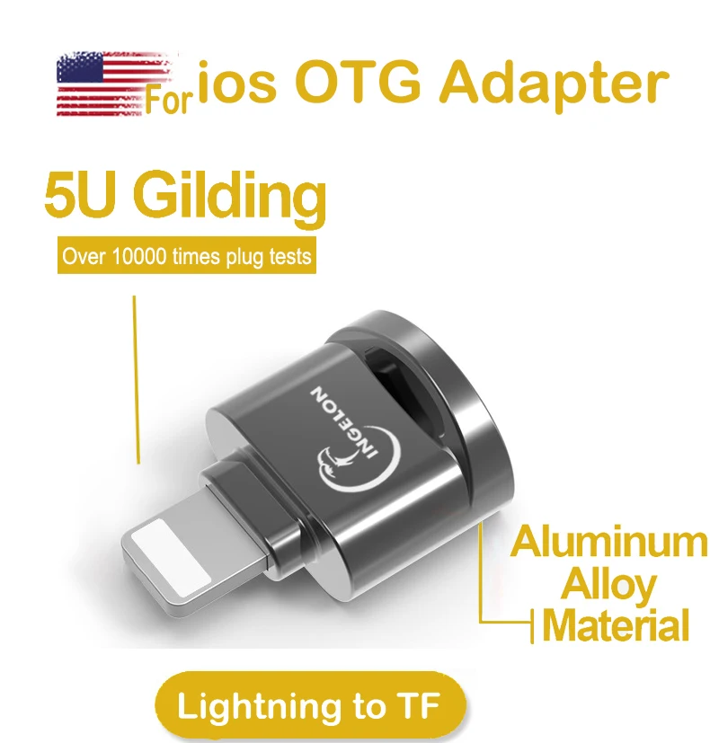 Адаптер для мобильного телефон Lightnin * в micro SD конвертер 3. 0 iPhon 7 8 6s Plus 11 Max XS XR OTG iOS 13 TF
