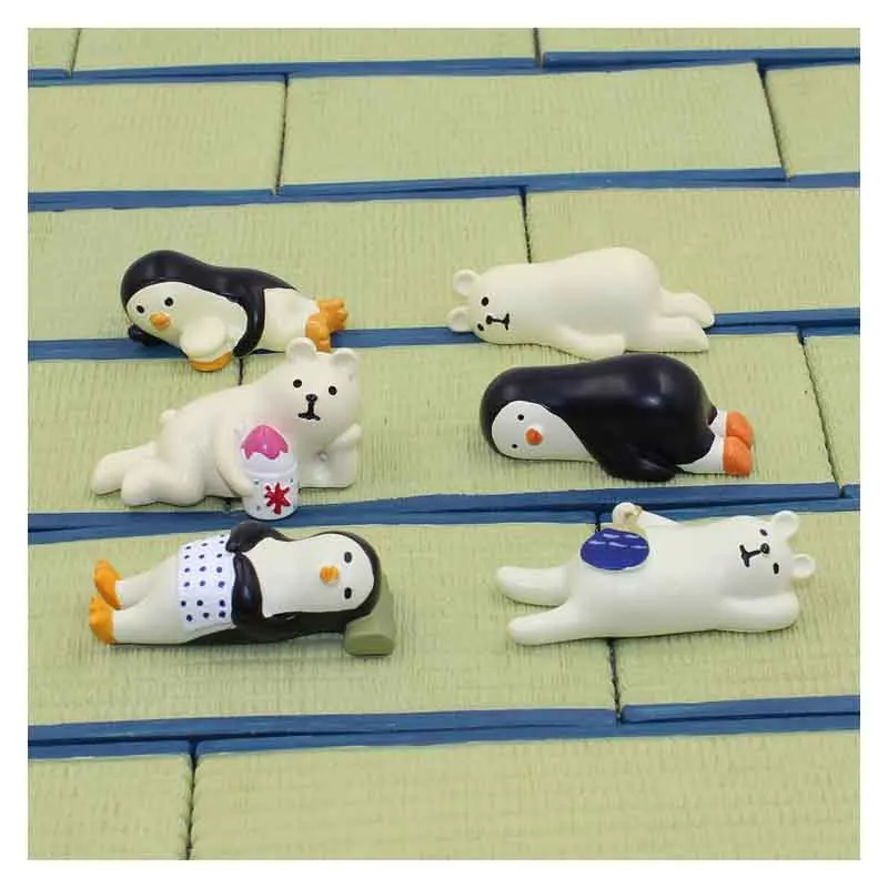 Японский стиль милый пингвин медведь лежа животное Смола домашний стол Hoom Декор