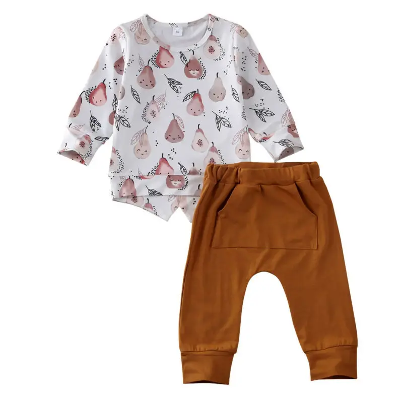 Citgeett/Весенний топ с длинными рукавами и рисунком груши для маленьких мальчиков