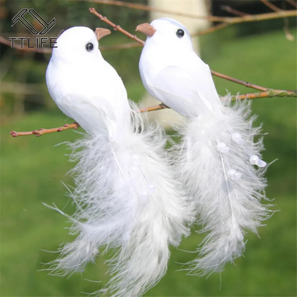 Декоративные искусственные голуби белое перо из пенопласта свадебное украшение