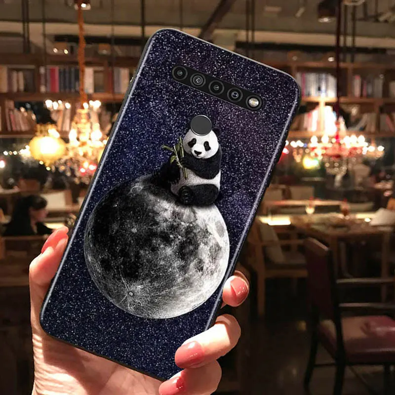 

Cute Panda for LG G8 G8S G8X V30 V35 V40 V50 V60 ThinQ Q60 K40 K50 K30 K41 K51 K61 K71 K22 Black Phone Case
