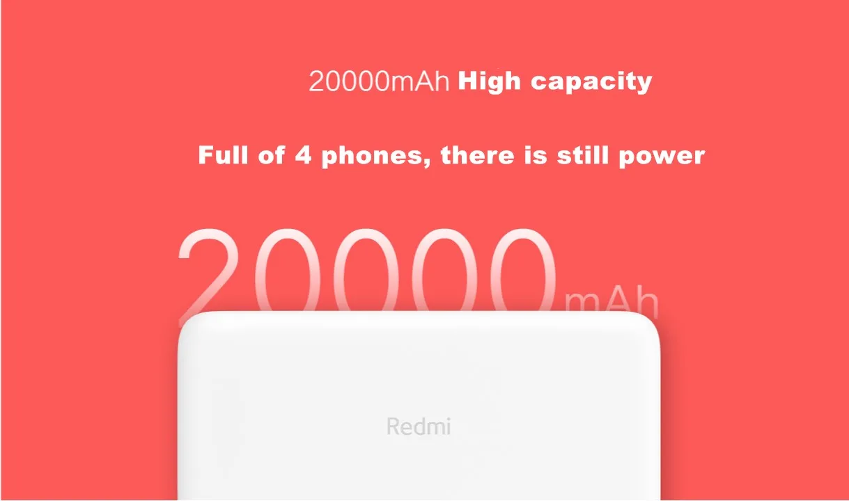 Xiao mi Red mi power Bank 20000 мАч power bank QC3.0 портативное зарядное устройство 2 usb-порта аккумулятор внешний аккумулятор mi power Bank 20000 мАч