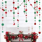 Рождественские украшения, 4 м, Мерцающая звезда, Бумажная гирлянда, новый год, украшение для дома, подарок на Рождество 2021