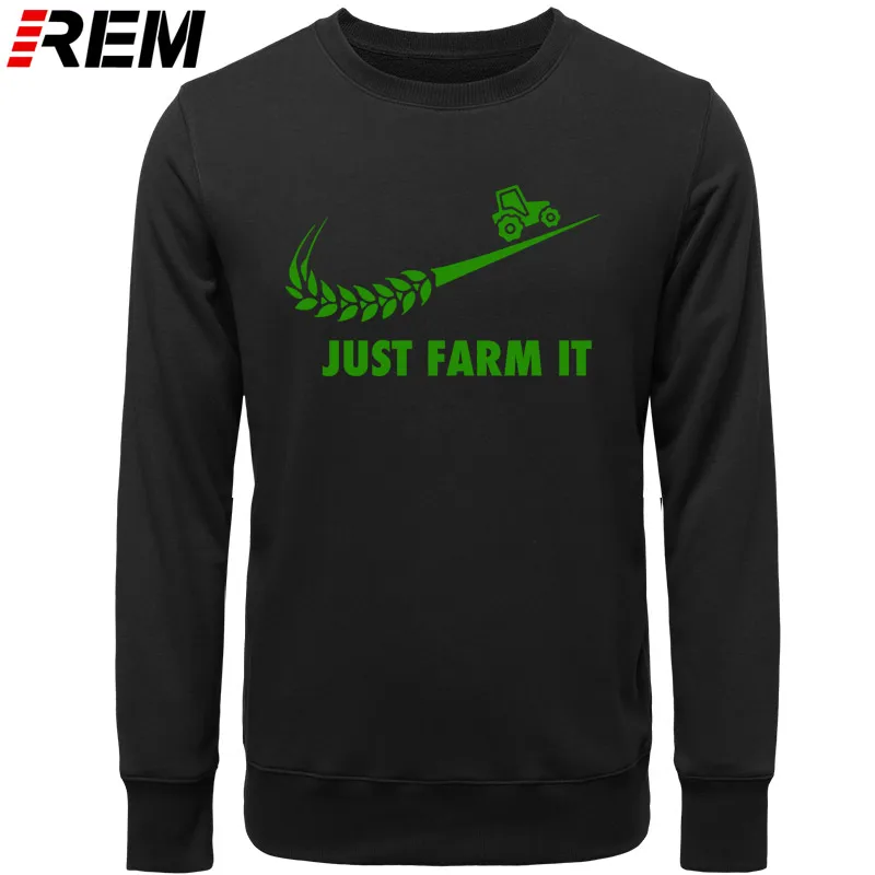 Худи rem Fashion Just Farm It для мужчин, с круглым вырезом, хлопок, с длинным рукавом, фермер, фермерский человек, топы, Толстовки, Толстовки - Цвет: BLACK GREEN