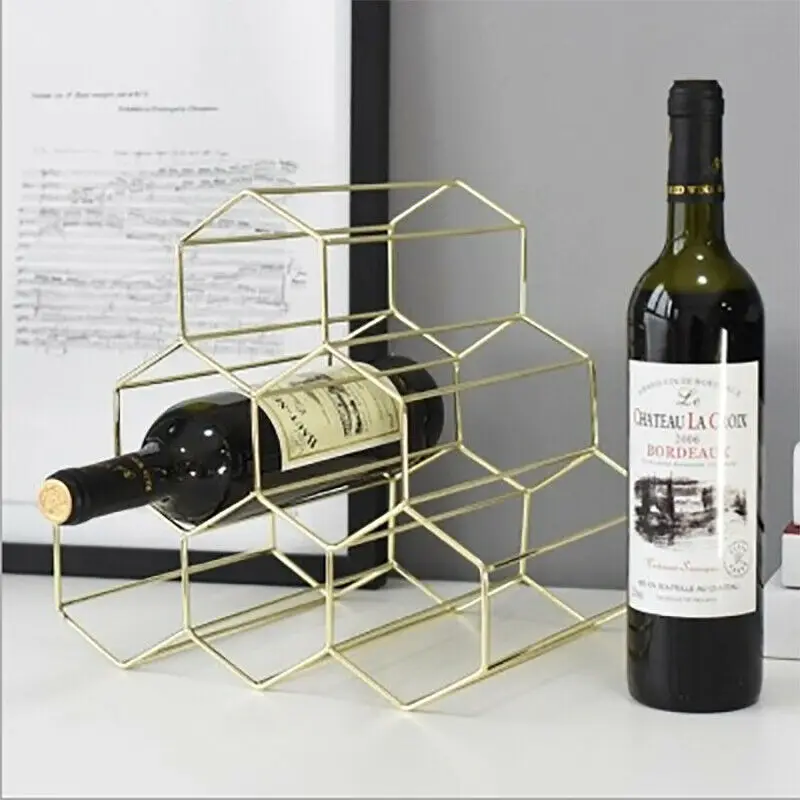 

Роскошная металлическая Винная стойка, подставка, держатель для 6 бутылок, шкаф, кухонная стойка для бара