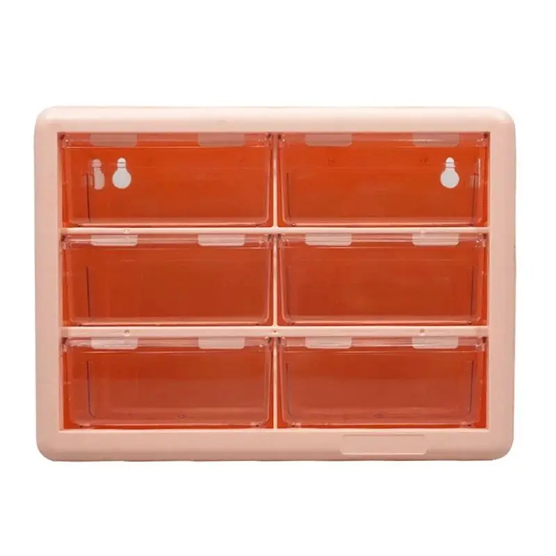 

Kawaii White/Pink 9 Grid ABS Drawer Desktop Organizer Desk Storage Box Free Sticker School Stationery Accessories