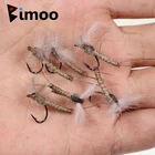 Bimoo 6 шт. размер #12 CDC перо крыло Mayfly Dry Fly Rocky River рыболовные крючки в виде мухи для ловли форели приманка