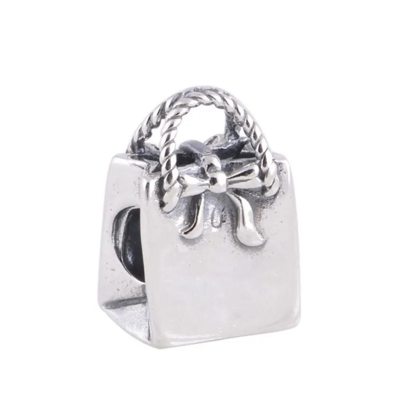 

Fits European Charm Bracelet Diy Making 100% 925 Sterling Silver Charms Beads Bow Hand Bag Charm Women Jewelry