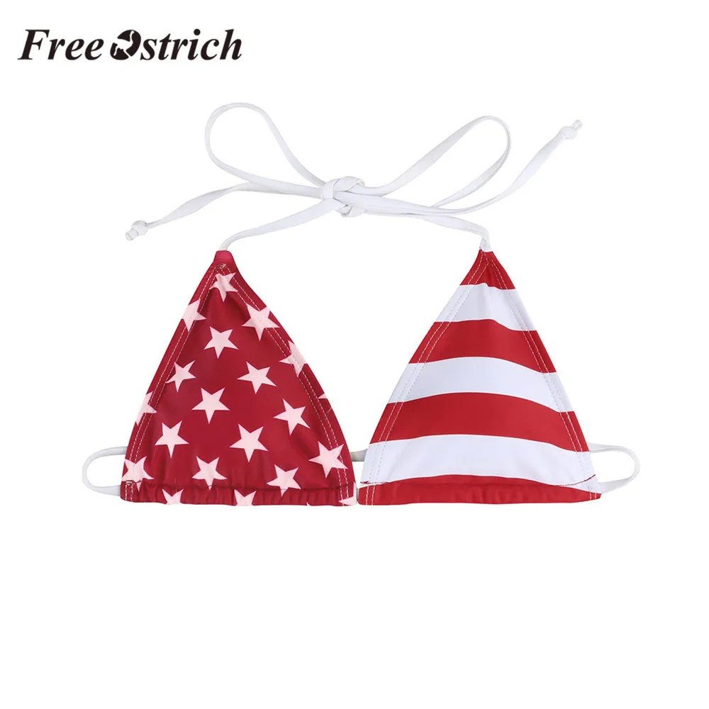 Купальник женский с бюстгальтером пуш ап купальный костюм в полоску со звездами