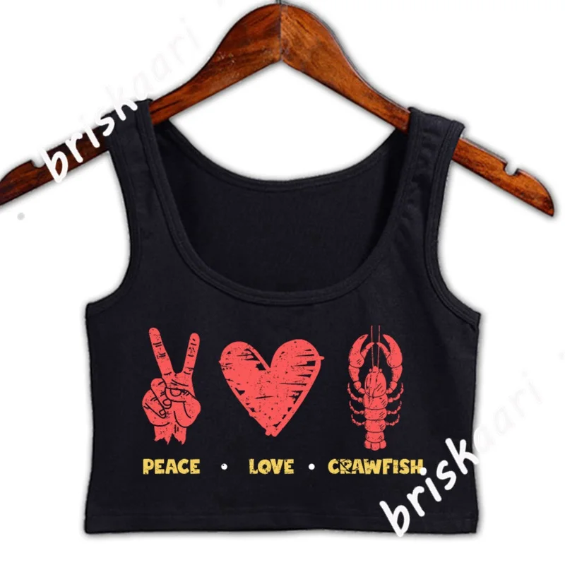 

Кроп-топ с круглым вырезом, для ползания, Луизианы, кухни, морепродуктов, краба, рыбы