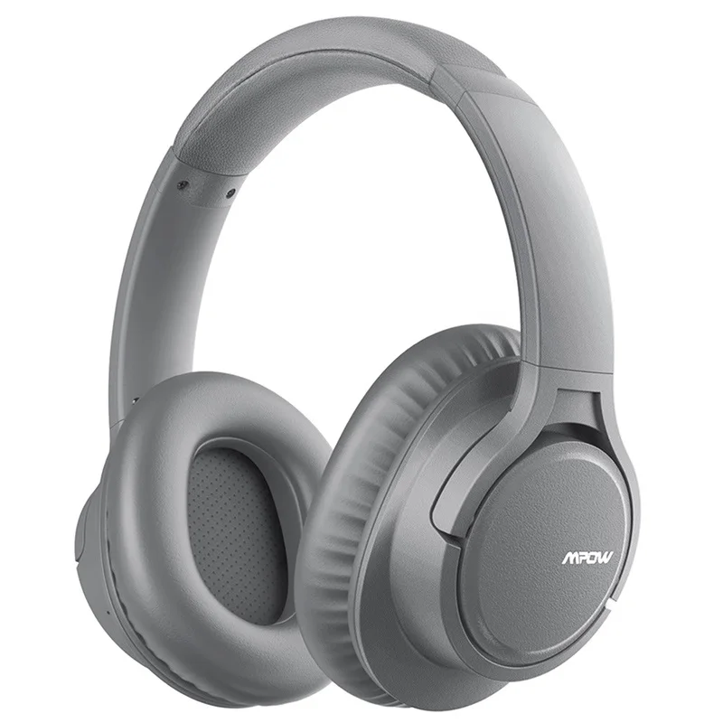 Gray Headphone Mpow H7 большой размер над ухом Bluetooth Наушники Hi-Fi стерео шумоподавляющие наушники с микрофоном и сумкой для переноски для iPhone/iPad - Цвет: Gray Headphone