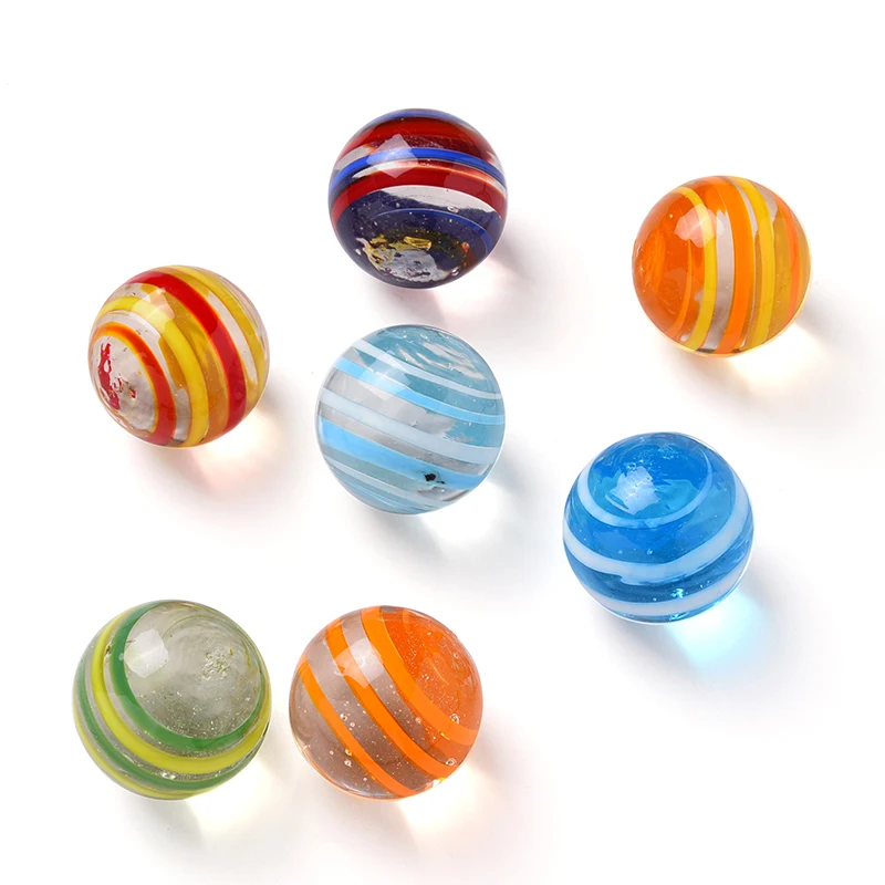 

7PCS/Set 20MM Glass Ball Cream Console Game Pinball Small Marbles Pat Toys Parent- Child Beads Bouncing Ball