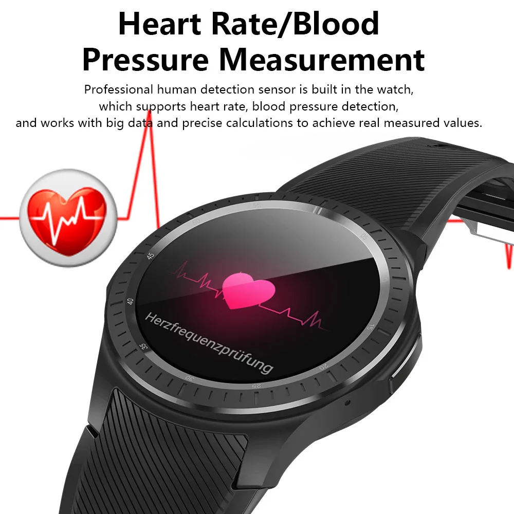 

DM368 Plus 4G Smart Watch 1GB+16GB Android 7.1 OS WIFI+GPS+GSM Heart rate detection Pedometer Map Motion tracking Sport Watch