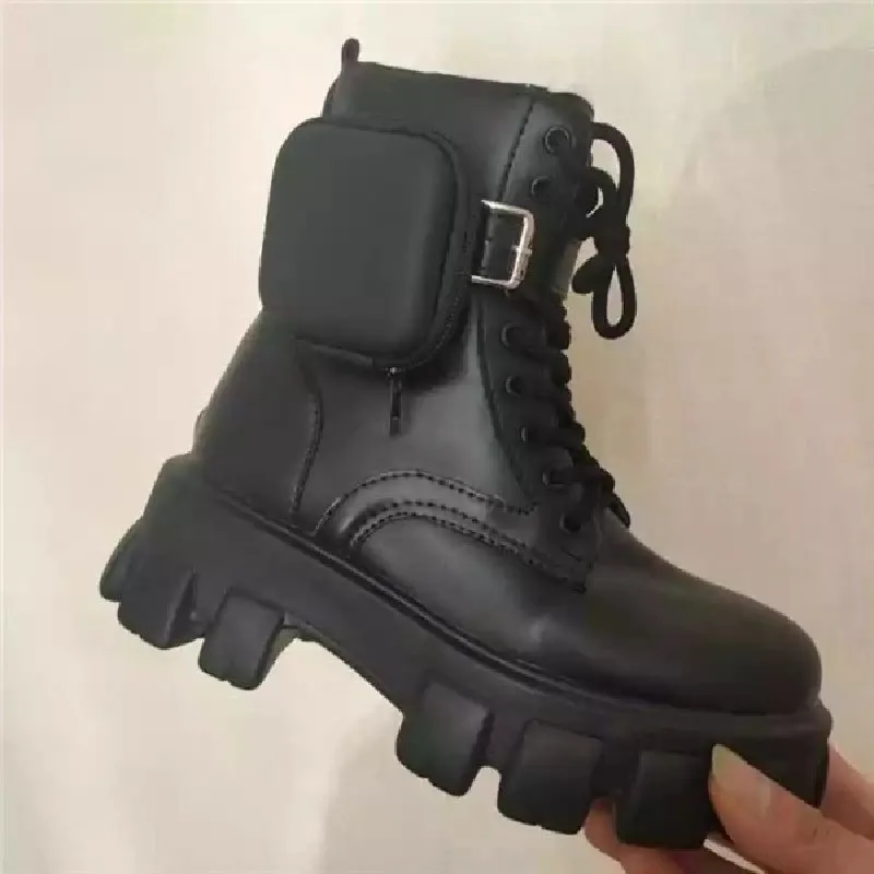 

Female Botas Mujer Lattice Autumn Shoes Women Martin Boots Lady Pocket Design Motorcycle Footware Soft Cross-tied Ankle Boots