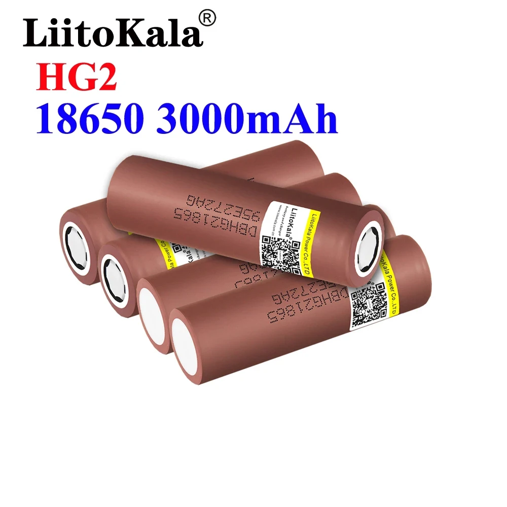 Аккумулятор Liitokala HG2 100%, перезаряжаемая батарея 18650 мАч, 3000 В, 20 А, батареи питания 35 А