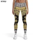 Женские леггинсы с принтом KYKU, повседневные леггинсы из спандекса с принтом купюр, весна-лето