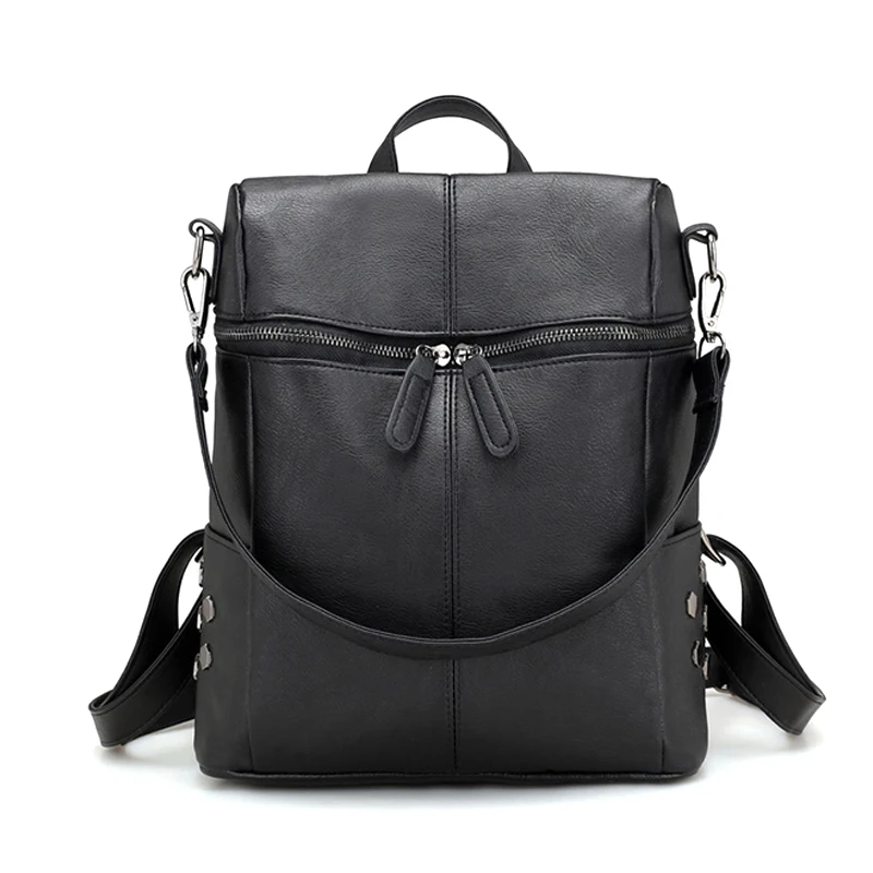 

Hot Selling Women Lady Girl Backpack School Bag PU Leather Zipper Fashion For School Travel