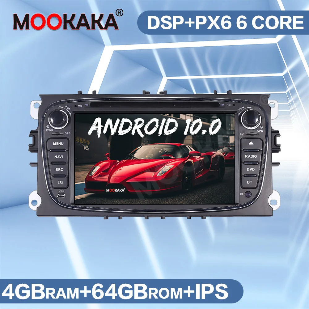Android 10 0 PX6 автомобильный GPS навигации мультимедийный плеер для FORD Focus/Mondeo/S MAX/C