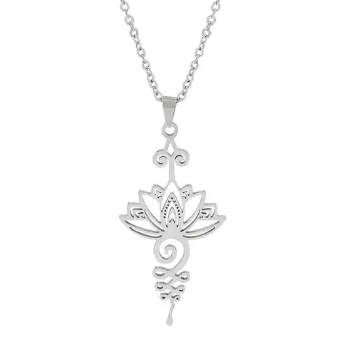 Женское ожерелье с подвеской в виде цветка, из нержавеющей стали
