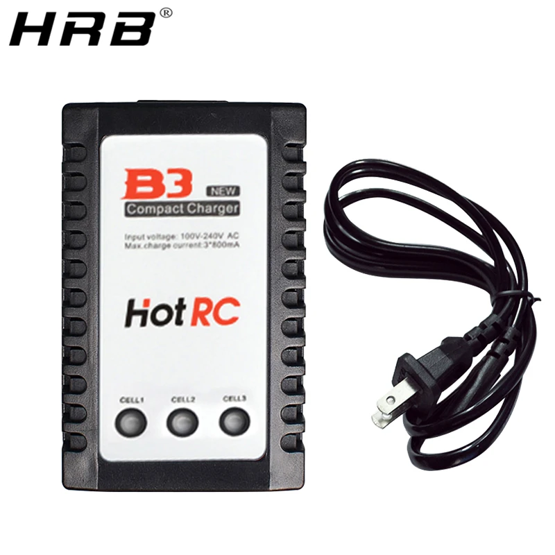 HotRC B3 Lipo Battery 7 4 В 11 1 2S 3S AC 10 Вт балансирующее зарядное устройство 110 240 компактная