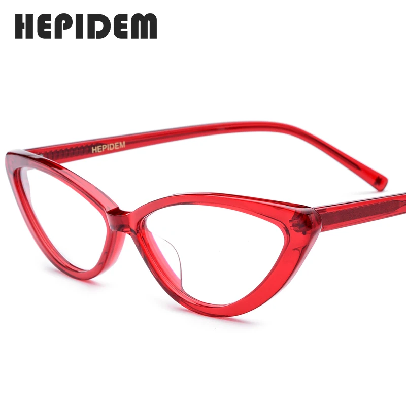 

HEPIDEM Ацетат Оправа для очков в стиле кошачьи глаза Для женщин брендовые дизайнерские очки женские близорукость очки по рецепту, 9109