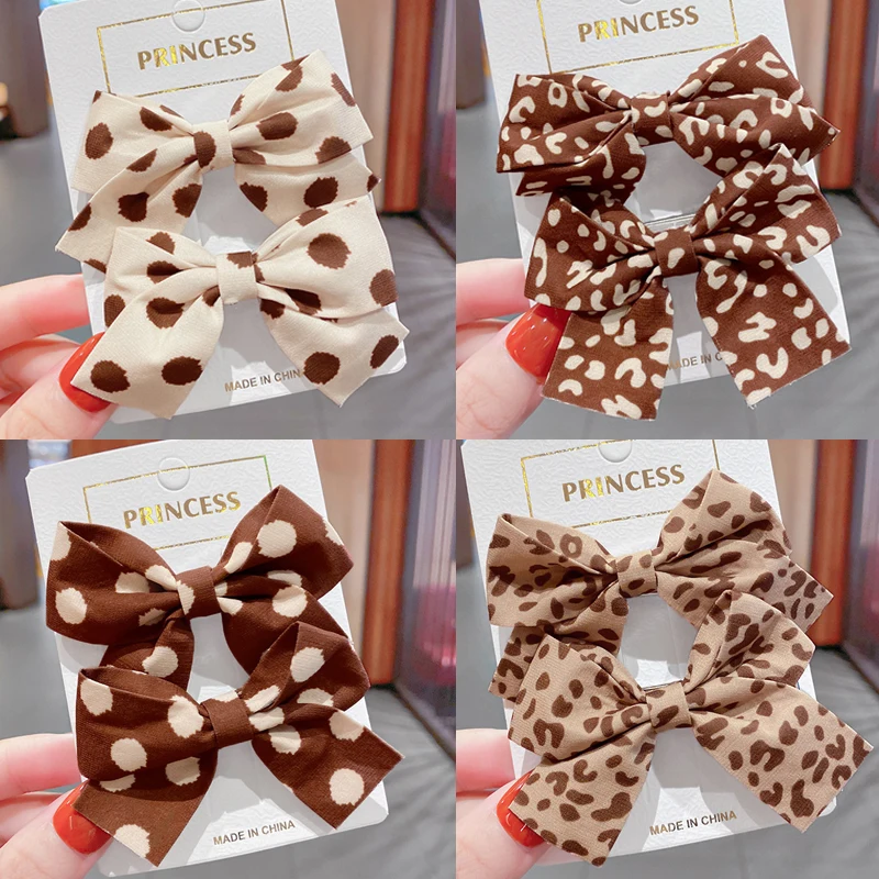 

Fashion 2Pcs New Bohemia Bow Hairpins for Women Hair Clips Set Korean Flower Barrettes Side Clips Headwear Girl Hair Accessories