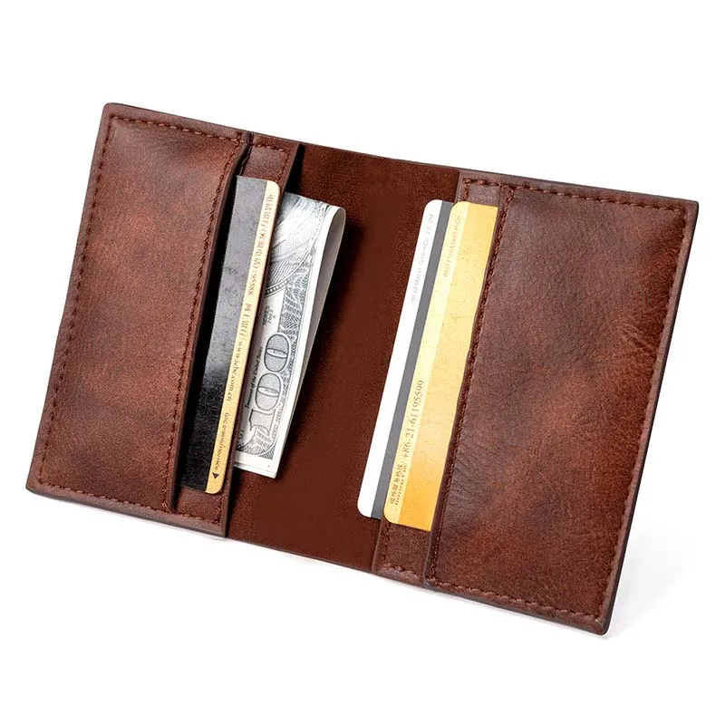 

Steampunk Brand Design Genuine Leather Men Short Wallet ID Credit Card Holder Man Retro Metal Purse PK123