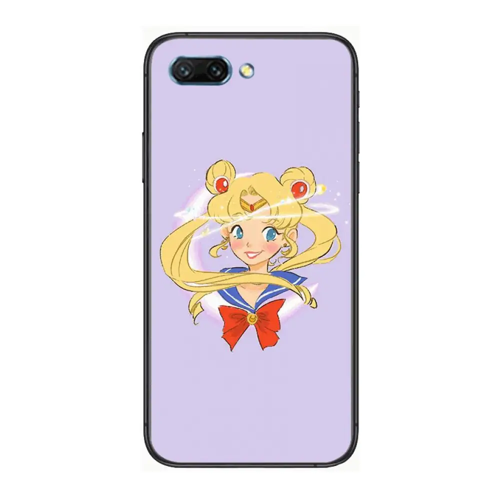 

Japanese Anime Sailor Moon clear Phone Case For Huawei Honor 10 9 8 7 N Pro Lite A C RU Black Etui Coque Hoesjes comic fashio