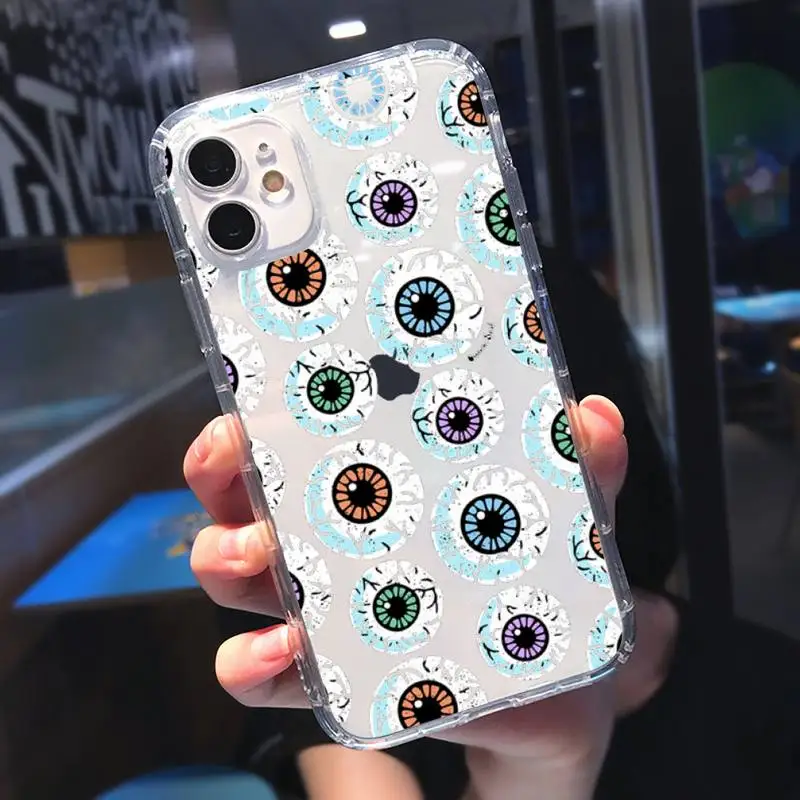 

Evil eyes blue art Phone Case Transparent for iPhone 11 12 mini pro 8 7 6 6S XS MAX Plus X 5S SE 2020 XR