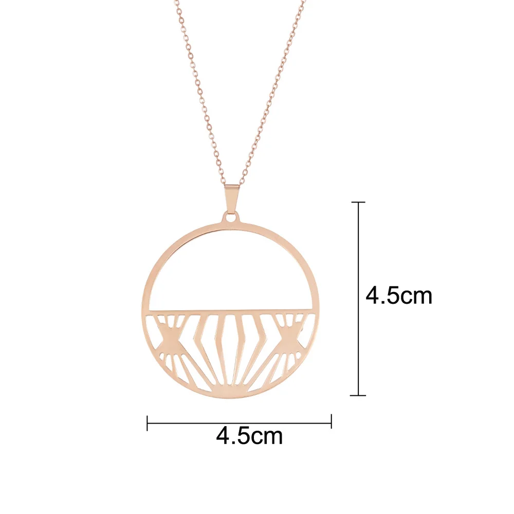 Кремо ожерелье с подвеской для женщин Двусторонний кожаный Femme розовое золото