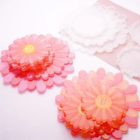 45 pcs silicone coaster molds chrysanthemum daisy resin coaster molds for epoxy resin making coasters cups mat
