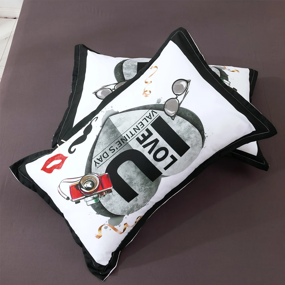 

Bedding Set Valentine's Day Gift White Day Love Duvet Cover Double King Size Private Custom Bed Linen 3D Quilt Home Textiles