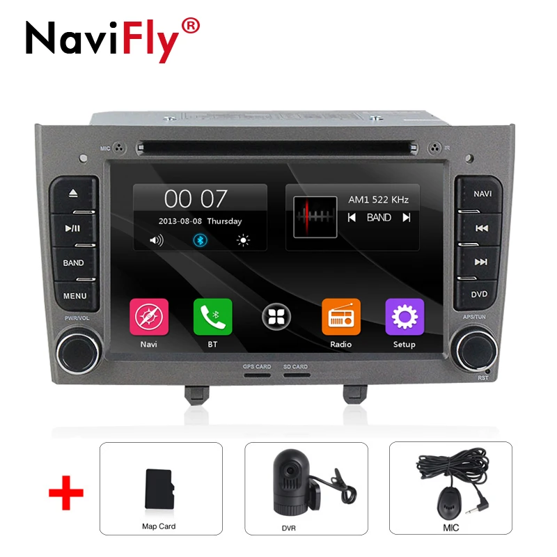 Автомобильный аудио плеер для peugeot 408 308 308SW 2din DVD мультимедиа с gps навигацией SD карта Bluetooth стерео - Цвет: add dvr