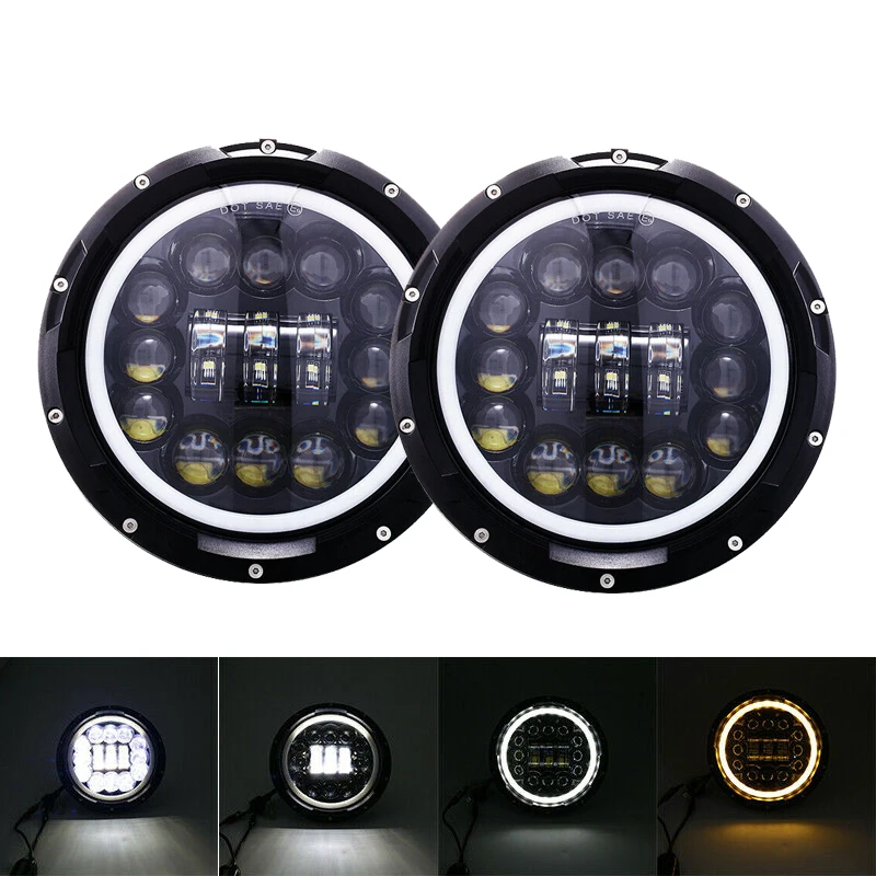 7 &quotсветодиодные фары 60 Вт дальнего ближнего света H4 Halo Angel Eye DRL Янтарный сигнал