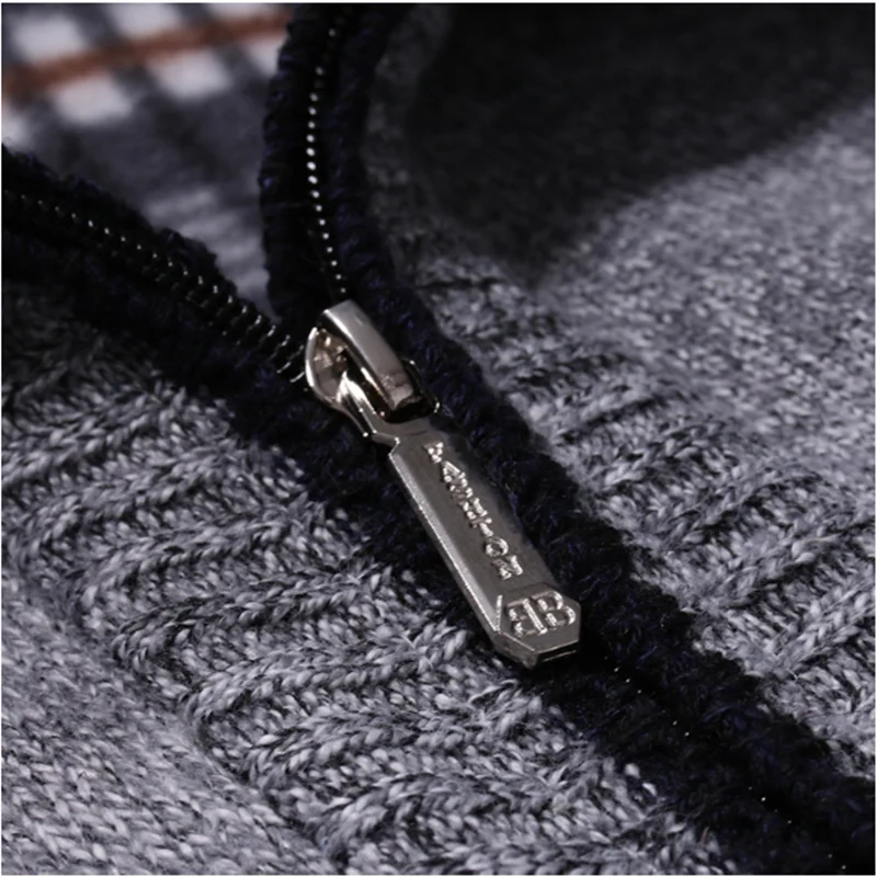 

Men's Wool Cardigan Autumn Winter Warm Thick Mandarin Collar Zipper Slim Fit Long Sleeve Sweaters Knitted Cotton Casual Jackets
