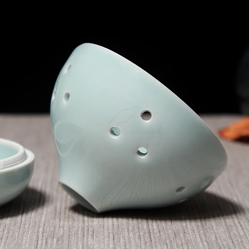 Зеленый фарфор керамический спиральный ладан горелка Китайский античный полый