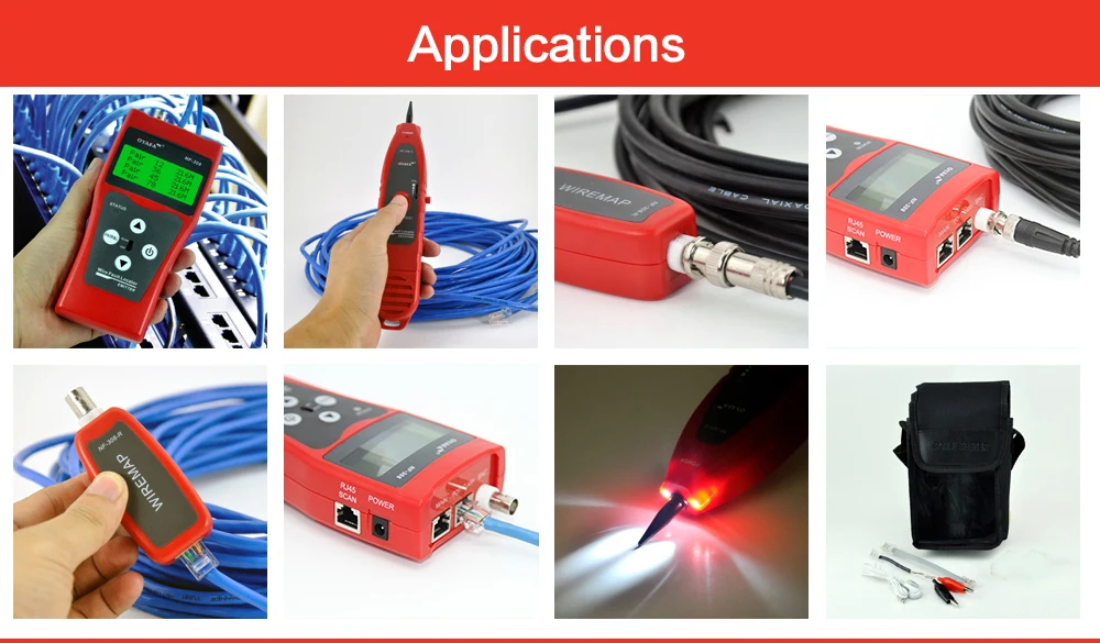 Comprimento do Cabo Localizador de Falhas Original Noyafa Testador Breakpoint Finder Rj45 Rj11 Fio 5e 6e Cabo Coaxial Nf-308 Lcd 16 Computador e Escritório