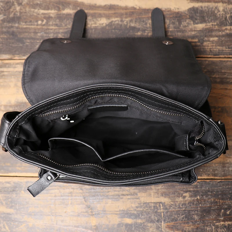 Мужская сумка-мессенджер из натуральной воловьей кожи с натуральным лицевым