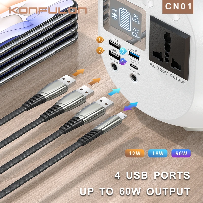 Multifunctional Portable Power Station AC 220V Output Bank Energy With 150W DC QC3.0 Laptop Charger | Мобильные телефоны и