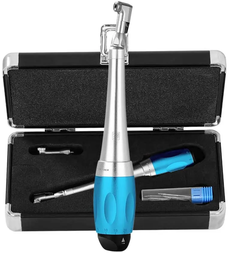 

Set Dental Implan Ttool Restorat Adjustable Universal Implant Torque Wrench 5N-35N Drivers 2.35mm Latch Type Bits Contra Angle